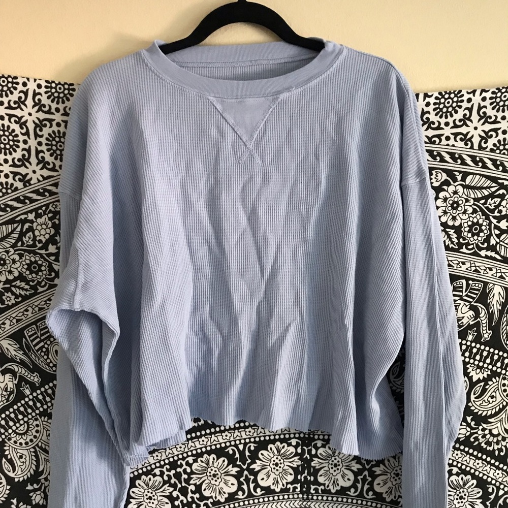 Brandy Melville baby blue thermal top